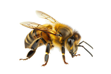 Image of a bee isolated on transparent background cutout