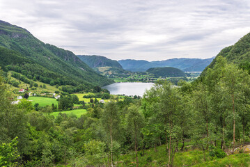 Landscape between Joerpeland and Hjelmeland in Rogaland, East of Stavanger, Norway