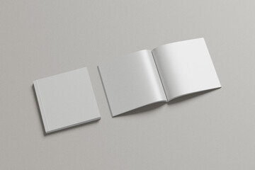 Open And Cover Blank Square Magazine Illustrations & Graphic Resources In Perspective View  


