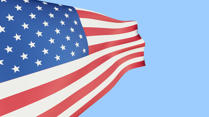 Fototapeta premium US flag. American flag on blue background.