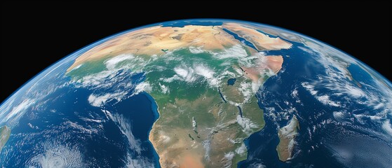 View continent of Africa of Earth suspended in the void of space, a mesmerizing planetary jewel - obrazy, fototapety, plakaty