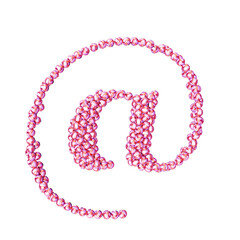 Symbol made of pink volleyballs