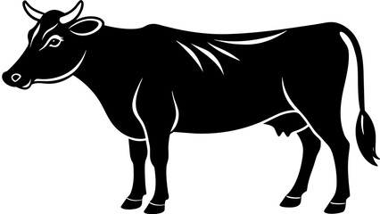Premium Cow Graphic Icon Black Silhouette Design for Versatile Use