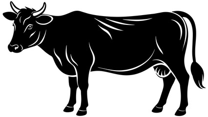 Premium Cow Graphic Icon Black Silhouette Design for Versatile Use