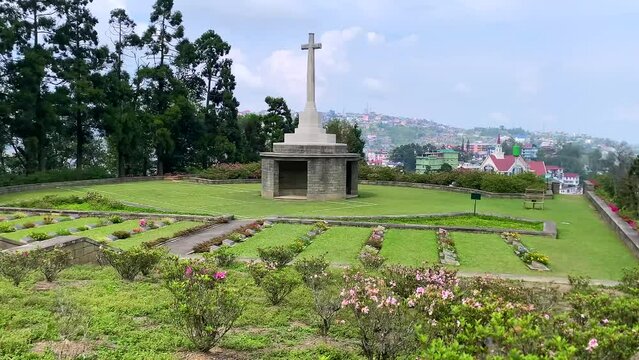 View of the kohima war cemetery, nagaland in India.