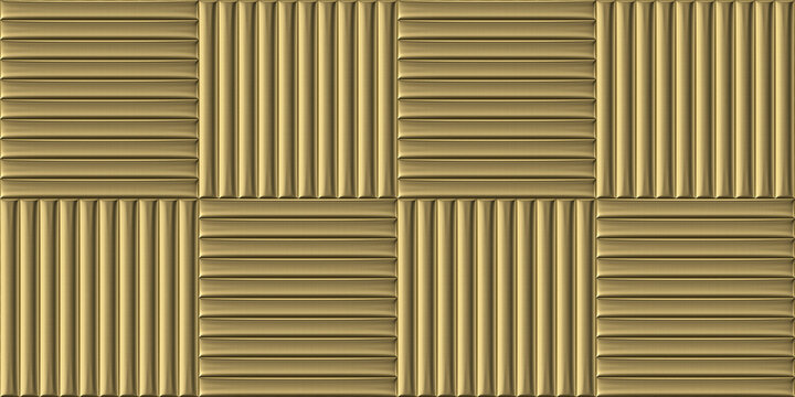 Scratch gold metal, convex, rectangular wall panels