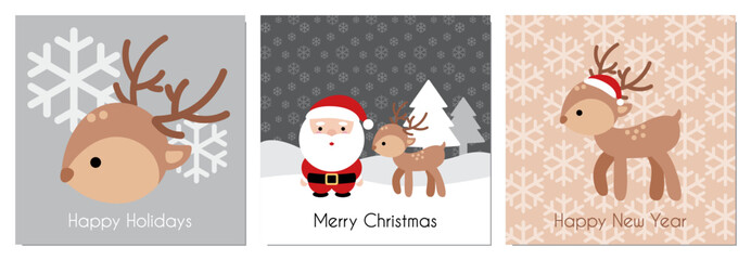HH, X-Mas & New Year-8Greeting Card, Happy Holidays, Christmas & New Year Vector Illustration