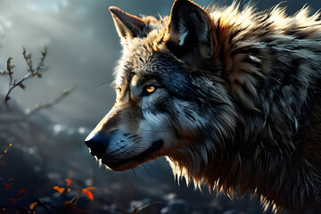 wolf in winter Generative Ai