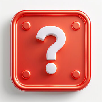 Vibrant red question mark 3d graphic resource
