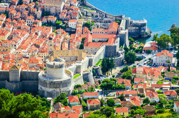 Aerial panoramic view of  famous old city Dubrovnik, Croatia - 775395170