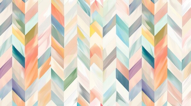 Colorful pastel stripes herringbone pattern on white background Generative AI
