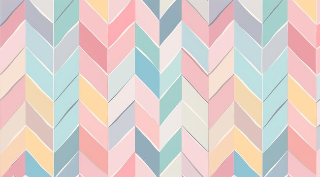 Cute pastel colorful herringbone pattern background with stripes and lines Generative AI