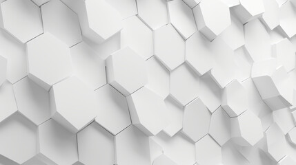 Obraz na płótnie Canvas White tech background, with a geometric 3D structure. Clean, minimal design with simple futuristic forms. 3D render