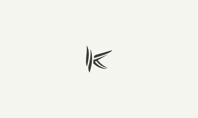 initial letter K simple monogram logo design vector illustration