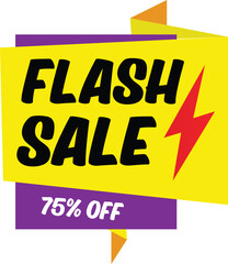 Big Sale Shopping Poster or banner with Flash icon