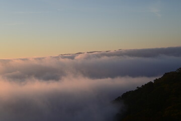 Obraz premium fog over the mountains