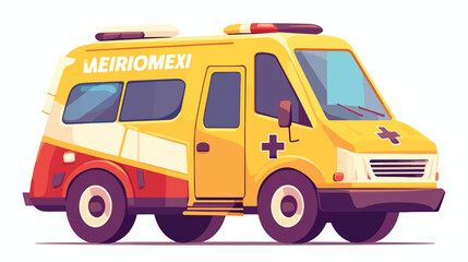 Ambulance icon 2d flat cartoon vactor illustration