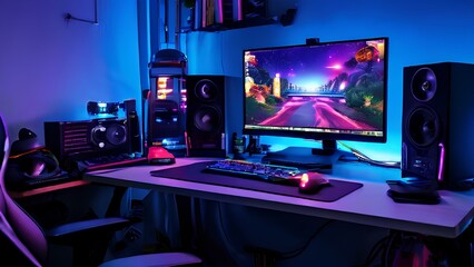 Fototapeta premium Digital Nomad Nook, A High-Tech Freelancer's Haven