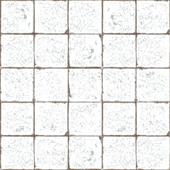 Grout.Old brown ceramic tile joints with chipped tile edges and cracks on the surface of the tiles. Vector image. Seamless pattern.Good for imitation old tile for your pattern,for background.