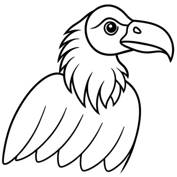 recommend clip art: line art of a vulture