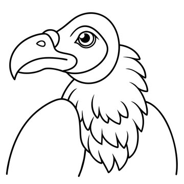 recommend clip art: line art of a vulture