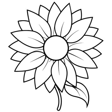 line art of a sunflower