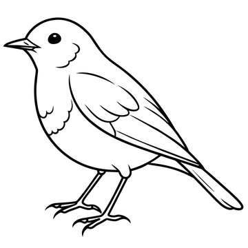 recommend clip art: line art of a robin