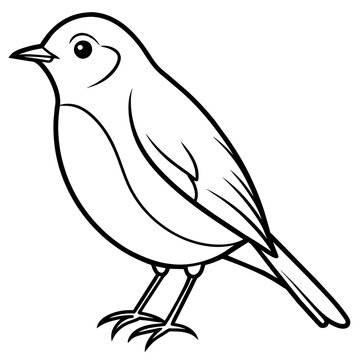 recommend clip art: line art of a robin