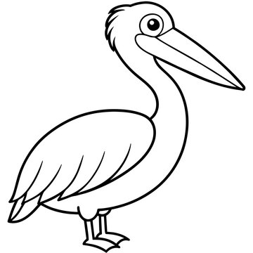 recommend clip art: line art of a pelican