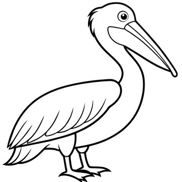 recommend clip art: line art of a pelican