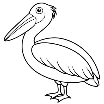 recommend clip art: line art of a pelican