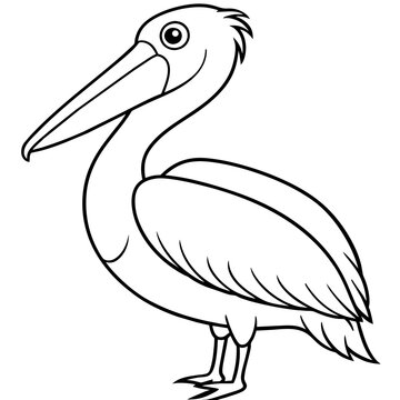 recommend clip art: line art of a pelican