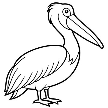recommend clip art: line art of a pelican