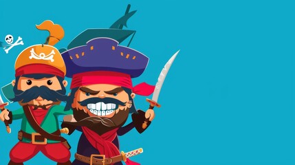 Tooth Decay Pirates vs Teeth Ninjas: An Epic Battle for a Healthy Smile Blue Background --no text, titles --ar 16:9 --quality 0.5 --stylize 0 Job ID: 1bbf2630-663e-4769-8f3a-cf828aafee1c