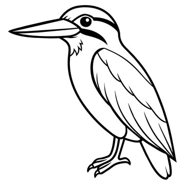 recommend clip art: line art of a kingfisher