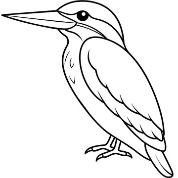 recommend clip art: line art of a kingfisher