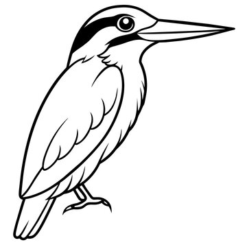 recommend clip art: line art of a kingfisher