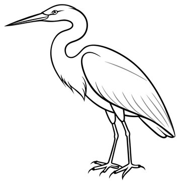 recommend clip art: line art of a heron