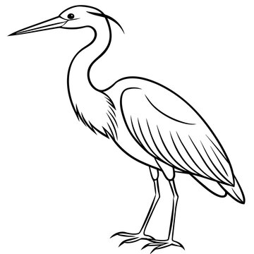 recommend clip art: line art of a heron