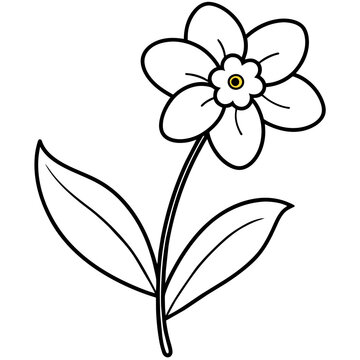 line art of a forget me not