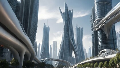 Describe-A-Futuristic-City-Where-Skyscrapers-Are-S-
