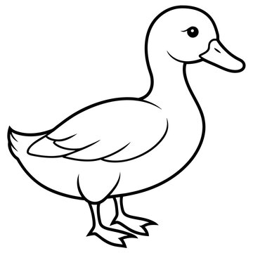 recommend clip art: line art of a duck