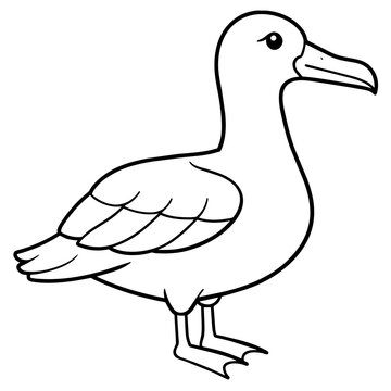 recommend clip art: line art of a albatross