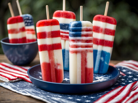 Celebrate the 4th of July with patriotic red, white, and blue popsicles!
