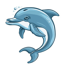 Dolphin. Vector illustration of a dolphin on a white background.