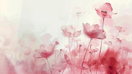 Vibrant Summer Floral Watercolor Background