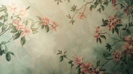 Blossoming flowers: Vintage Floral Watercolor Illustration wallpaper