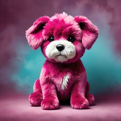 stuffed velvet pink dog