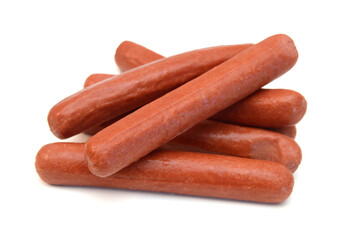 Hot Dog sausages on a white background