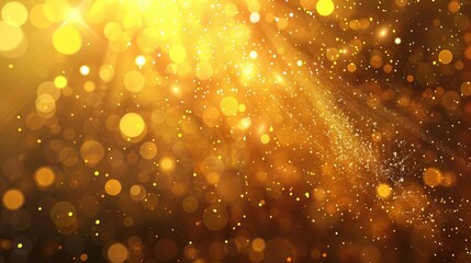 Abstract background with particles and bokeh effect in a warm yellow tone, symbolizing energy and festivity